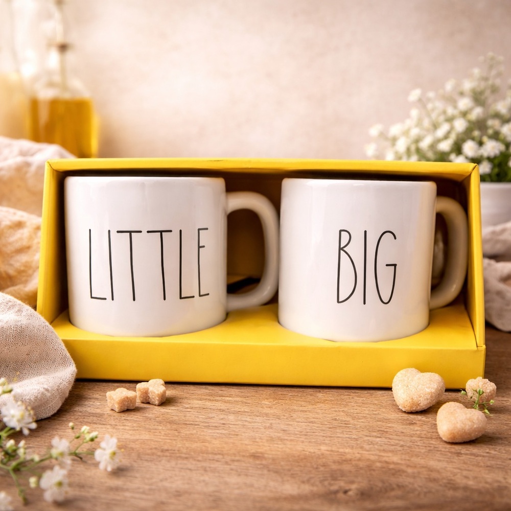 Rae Dunn Little Big Ceramic‎ Mug Coffee Set